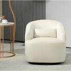 Fauteuil d'appoint pivotant à 360° en velours moderne orange/moutarde/rose/vert/noir/beige/gris - Usage unique