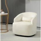 Fauteuil d'appoint pivotant à 360° en velours moderne orange/moutarde/rose/vert/noir/beige/gris - Usage unique