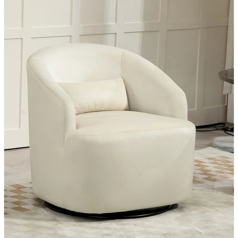 Fauteuil d'appoint pivotant à 360° en velours moderne orange/moutarde/rose/vert/noir/beige/gris - Usage unique