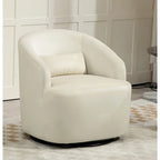Fauteuil d'appoint pivotant à 360° en velours moderne orange/moutarde/rose/vert/noir/beige/gris - Usage unique