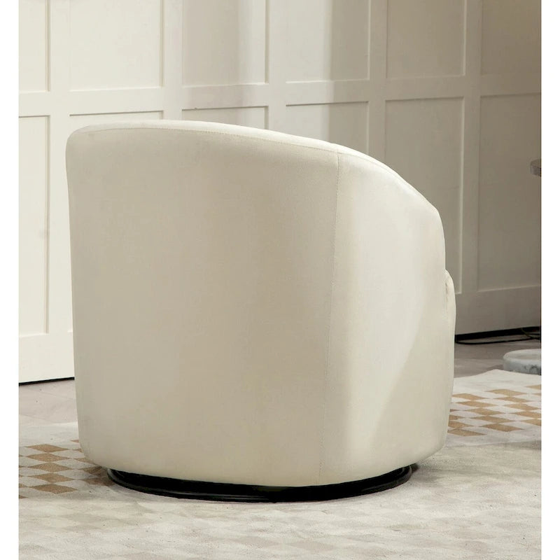 Fauteuil d'appoint pivotant à 360° en velours moderne orange/moutarde/rose/vert/noir/beige/gris - Usage unique