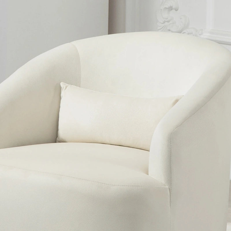 Fauteuil d'appoint pivotant à 360° en velours moderne orange/moutarde/rose/vert/noir/beige/gris - Usage unique