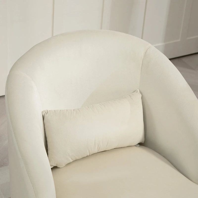 Fauteuil d'appoint pivotant à 360° en velours moderne orange/moutarde/rose/vert/noir/beige/gris - Usage unique