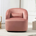 Fauteuil d'appoint pivotant à 360° en velours moderne orange/moutarde/rose/vert/noir/beige/gris - Usage unique