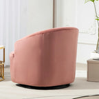 Fauteuil d'appoint pivotant à 360° en velours moderne orange/moutarde/rose/vert/noir/beige/gris - Usage unique