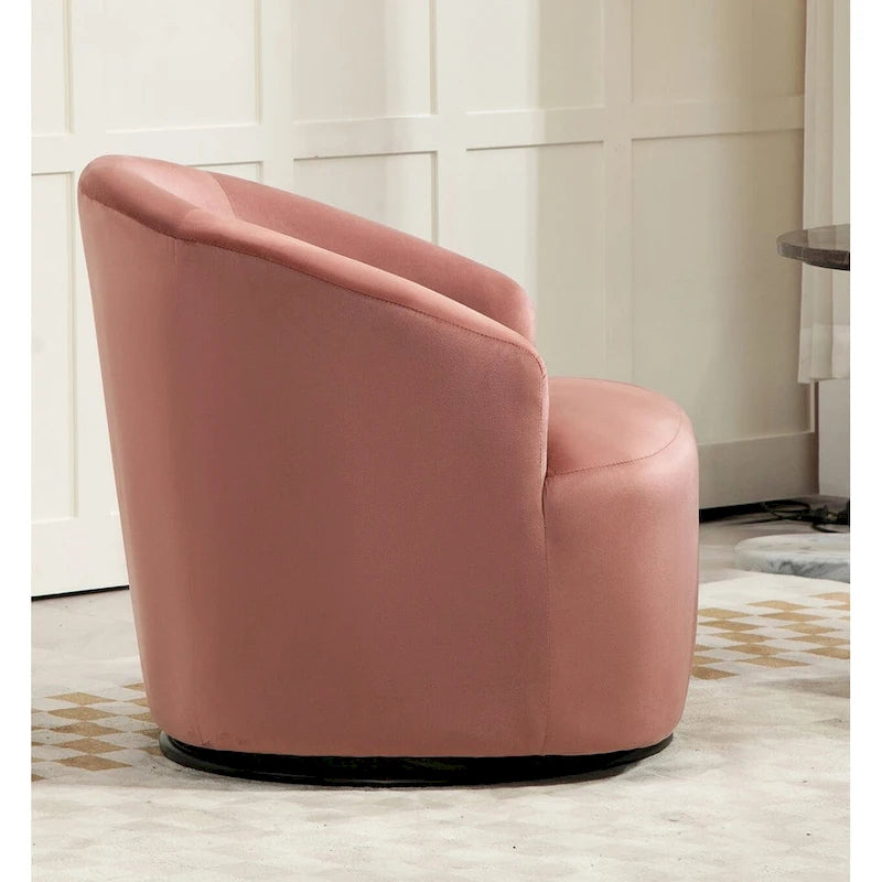 Fauteuil d'appoint pivotant à 360° en velours moderne orange/moutarde/rose/vert/noir/beige/gris - Usage unique