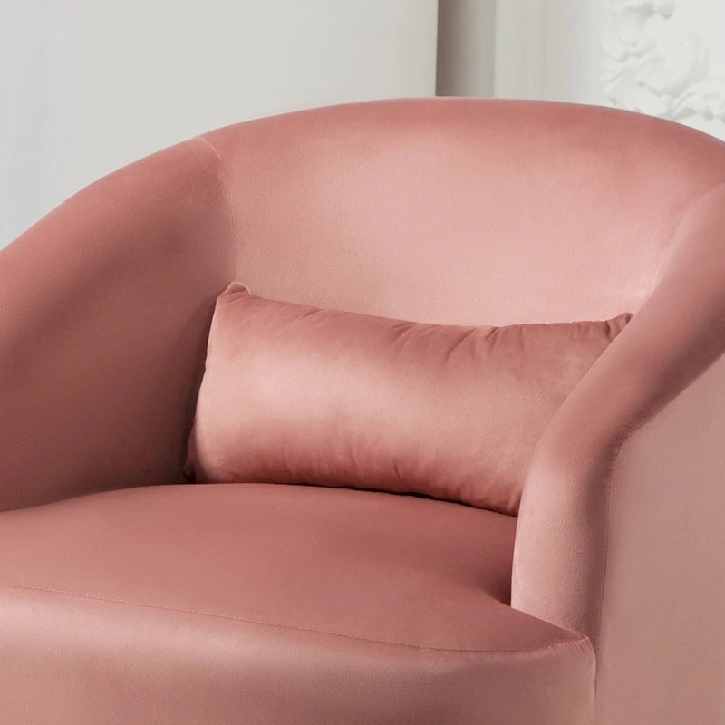 Fauteuil d'appoint pivotant à 360° en velours moderne orange/moutarde/rose/vert/noir/beige/gris - Usage unique
