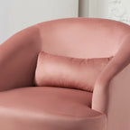 Fauteuil d'appoint pivotant à 360° en velours moderne orange/moutarde/rose/vert/noir/beige/gris - Usage unique