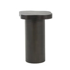 Table d'appoint/de chevet sur pied en bois marron/noir avec plateau carré arrondi - Usage unique