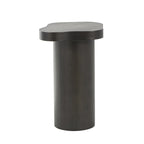 Table d'appoint/de chevet sur pied en bois marron/noir avec plateau carré arrondi - Usage unique