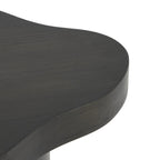 Table d'appoint/de chevet sur pied en bois marron/noir avec plateau carré arrondi - Usage unique