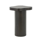 Table d'appoint/de chevet sur pied en bois marron/noir avec plateau carré arrondi - Usage unique