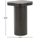 Table d'appoint/de chevet sur pied en bois marron/noir avec plateau carré arrondi - Usage unique