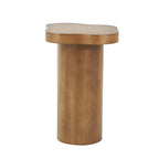 Table d'appoint/de chevet sur pied en bois marron/noir avec plateau carré arrondi - Usage unique
