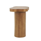 Table d'appoint/de chevet sur pied en bois marron/noir avec plateau carré arrondi - Usage unique
