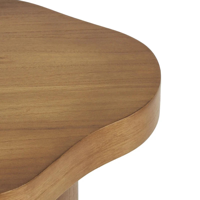 Table d'appoint/de chevet sur pied en bois marron/noir avec plateau carré arrondi - Usage unique