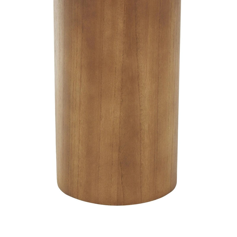 Table d'appoint/de chevet sur pied en bois marron/noir avec plateau carré arrondi - Usage unique