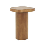 Table d'appoint/de chevet sur pied en bois marron/noir avec plateau carré arrondi - Usage unique