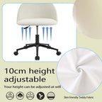 Chaise de bureau pivotante mi-dossier blanche et noire en tissu bouclé avec pieds en métal noir - Usage unique