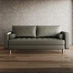 Canapé à accoudoirs carrés en similicuir Beige / Blanc / Marron / Gris / Noir 177,8 cm - Pour 2 personnes
