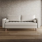 Canapé à accoudoirs carrés en similicuir Beige / Blanc / Marron / Gris / Noir 177,8 cm - Pour 2 personnes