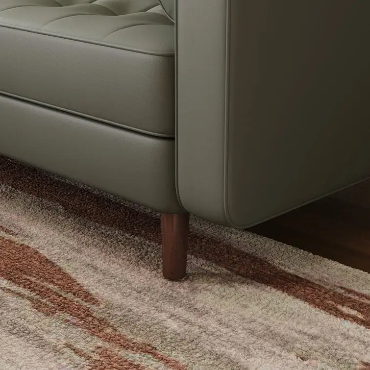 Canapé à accoudoirs carrés en similicuir Beige / Blanc / Marron / Gris / Noir 177,8 cm - Pour 2 personnes