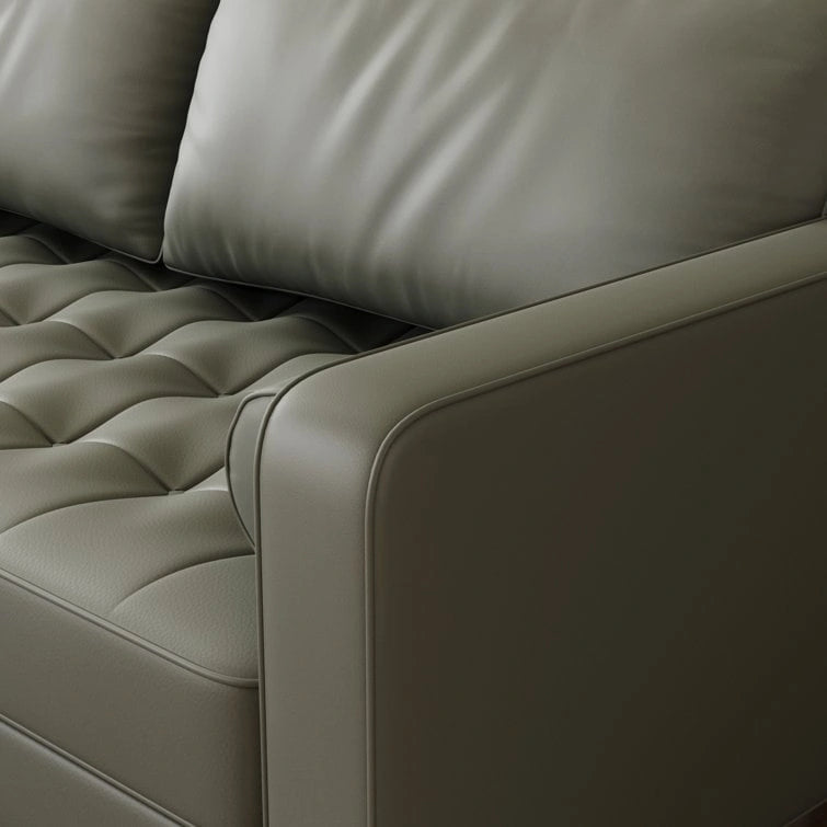 Canapé à accoudoirs carrés en similicuir Beige / Blanc / Marron / Gris / Noir 177,8 cm - Pour 2 personnes