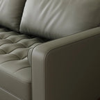 Canapé à accoudoirs carrés en similicuir Beige / Blanc / Marron / Gris / Noir 177,8 cm - Pour 2 personnes