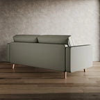Canapé à accoudoirs carrés en similicuir Beige / Blanc / Marron / Gris / Noir 177,8 cm - Pour 2 personnes