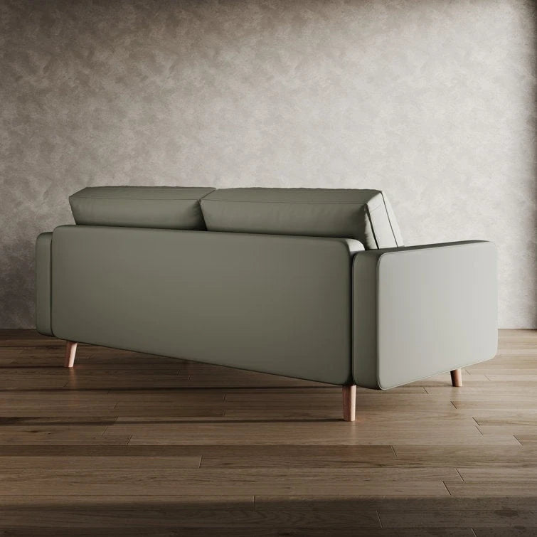 Canapé à accoudoirs carrés en similicuir Beige / Blanc / Marron / Gris / Noir 177,8 cm - Pour 2 personnes