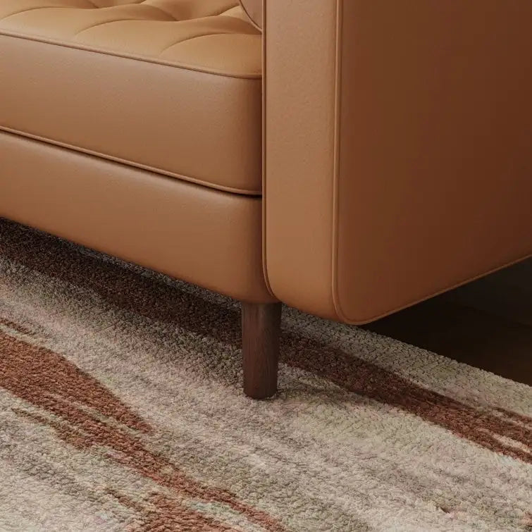 Canapé à accoudoirs carrés en similicuir Beige / Blanc / Marron / Gris / Noir 177,8 cm - Pour 2 personnes