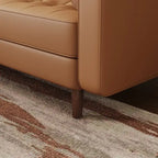 Canapé à accoudoirs carrés en similicuir Beige / Blanc / Marron / Gris / Noir 177,8 cm - Pour 2 personnes