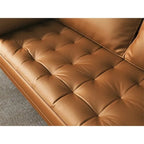 Canapé à accoudoirs carrés en similicuir Beige / Blanc / Marron / Gris / Noir 177,8 cm - Pour 2 personnes