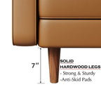 Canapé à accoudoirs carrés en similicuir Beige / Blanc / Marron / Gris / Noir 177,8 cm - Pour 2 personnes
