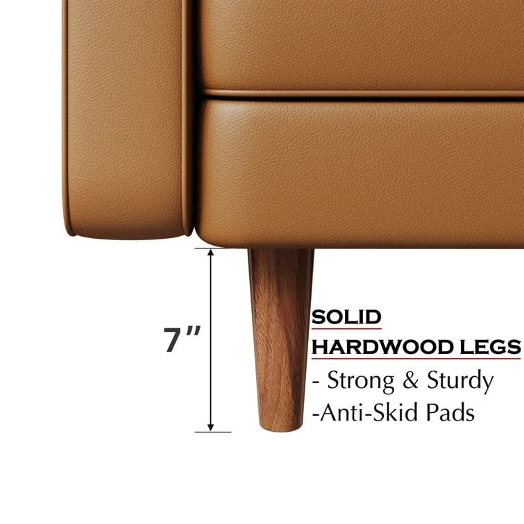 Canapé à accoudoirs carrés en similicuir Beige / Blanc / Marron / Gris / Noir 177,8 cm - Pour 2 personnes