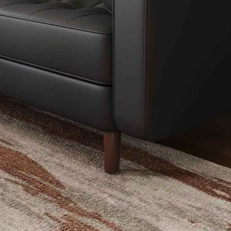 Canapé à accoudoirs carrés en similicuir Beige / Blanc / Marron / Gris / Noir 177,8 cm - Pour 2 personnes