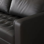 Canapé à accoudoirs carrés en similicuir Beige / Blanc / Marron / Gris / Noir 177,8 cm - Pour 2 personnes