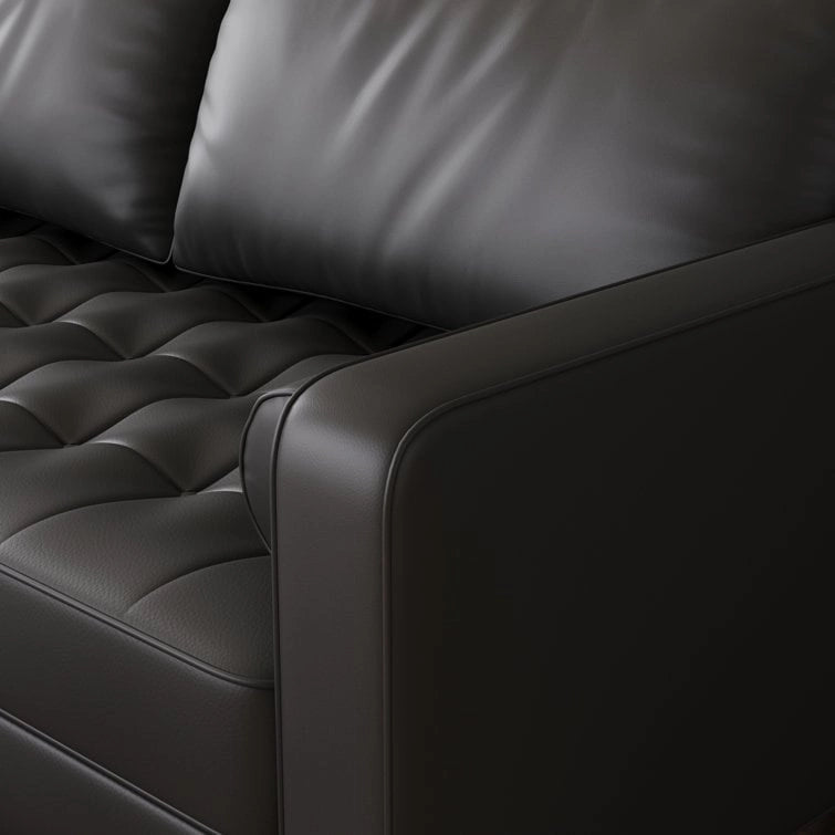 Canapé à accoudoirs carrés en similicuir Beige / Blanc / Marron / Gris / Noir 177,8 cm - Pour 2 personnes