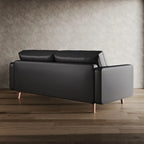 Canapé à accoudoirs carrés en similicuir Beige / Blanc / Marron / Gris / Noir 177,8 cm - Pour 2 personnes