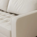 Canapé à accoudoirs carrés en similicuir Beige / Blanc / Marron / Gris / Noir 177,8 cm - Pour 2 personnes