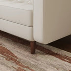 Canapé à accoudoirs carrés en similicuir Beige / Blanc / Marron / Gris / Noir 177,8 cm - Pour 2 personnes