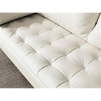 Canapé à accoudoirs carrés en similicuir Beige / Blanc / Marron / Gris / Noir 177,8 cm - Pour 2 personnes