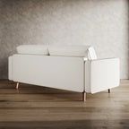 Canapé à accoudoirs carrés en similicuir Beige / Blanc / Marron / Gris / Noir 177,8 cm - Pour 2 personnes