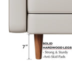 Canapé à accoudoirs carrés en similicuir Beige / Blanc / Marron / Gris / Noir 177,8 cm - Pour 2 personnes