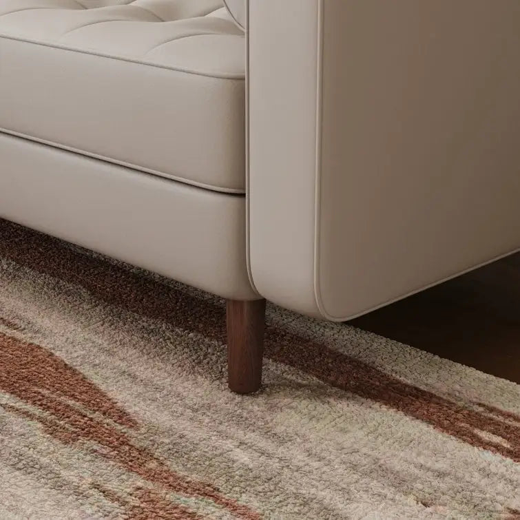 Canapé à accoudoirs carrés en similicuir Beige / Blanc / Marron / Gris / Noir 177,8 cm - Pour 2 personnes