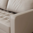 Canapé à accoudoirs carrés en similicuir Beige / Blanc / Marron / Gris / Noir 177,8 cm - Pour 2 personnes
