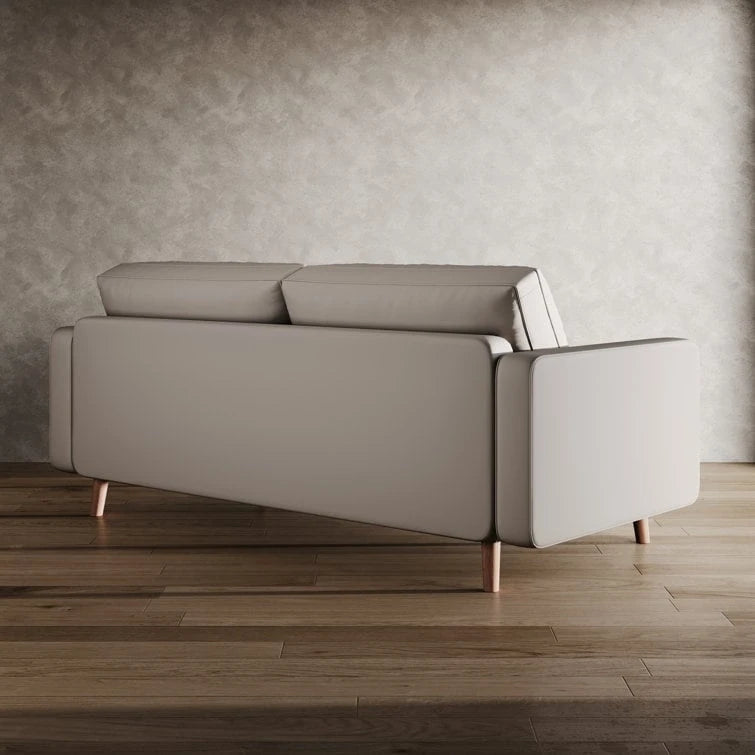 Canapé à accoudoirs carrés en similicuir Beige / Blanc / Marron / Gris / Noir 177,8 cm - Pour 2 personnes