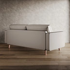 Canapé à accoudoirs carrés en similicuir Beige / Blanc / Marron / Gris / Noir 177,8 cm - Pour 2 personnes
