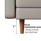 Canapé à accoudoirs carrés en similicuir Beige / Blanc / Marron / Gris / Noir 177,8 cm - Pour 2 personnes