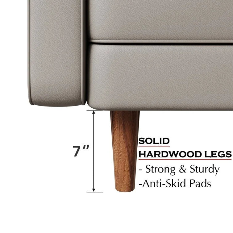 Canapé à accoudoirs carrés en similicuir Beige / Blanc / Marron / Gris / Noir 177,8 cm - Pour 2 personnes